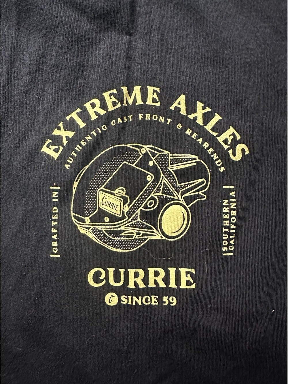 Currie Extreme Axles Black Graphic T Shirt Mens XL Workwear Industrial